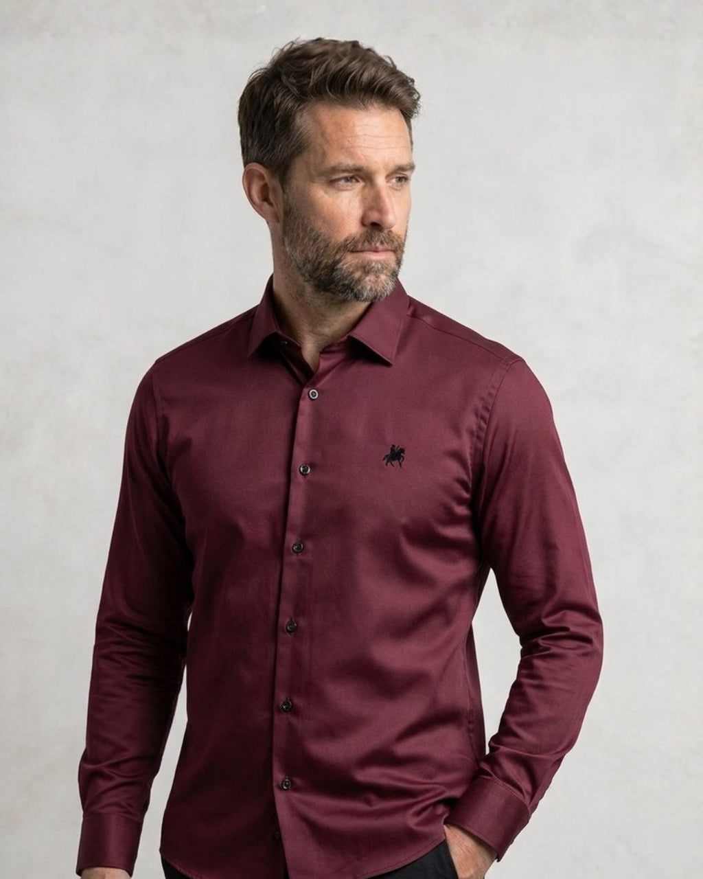 Camisa social vinho